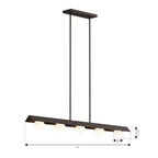 Minka-Lavery Vestra 54 in. Linear Chandelier, Dark Bronze with Etched Opal Glass
