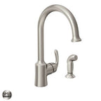 Open Box - Moen 87301SRS High Arc Kitchen Faucet with Side Spray and Metal Lever Handle from the Bayhill Collection