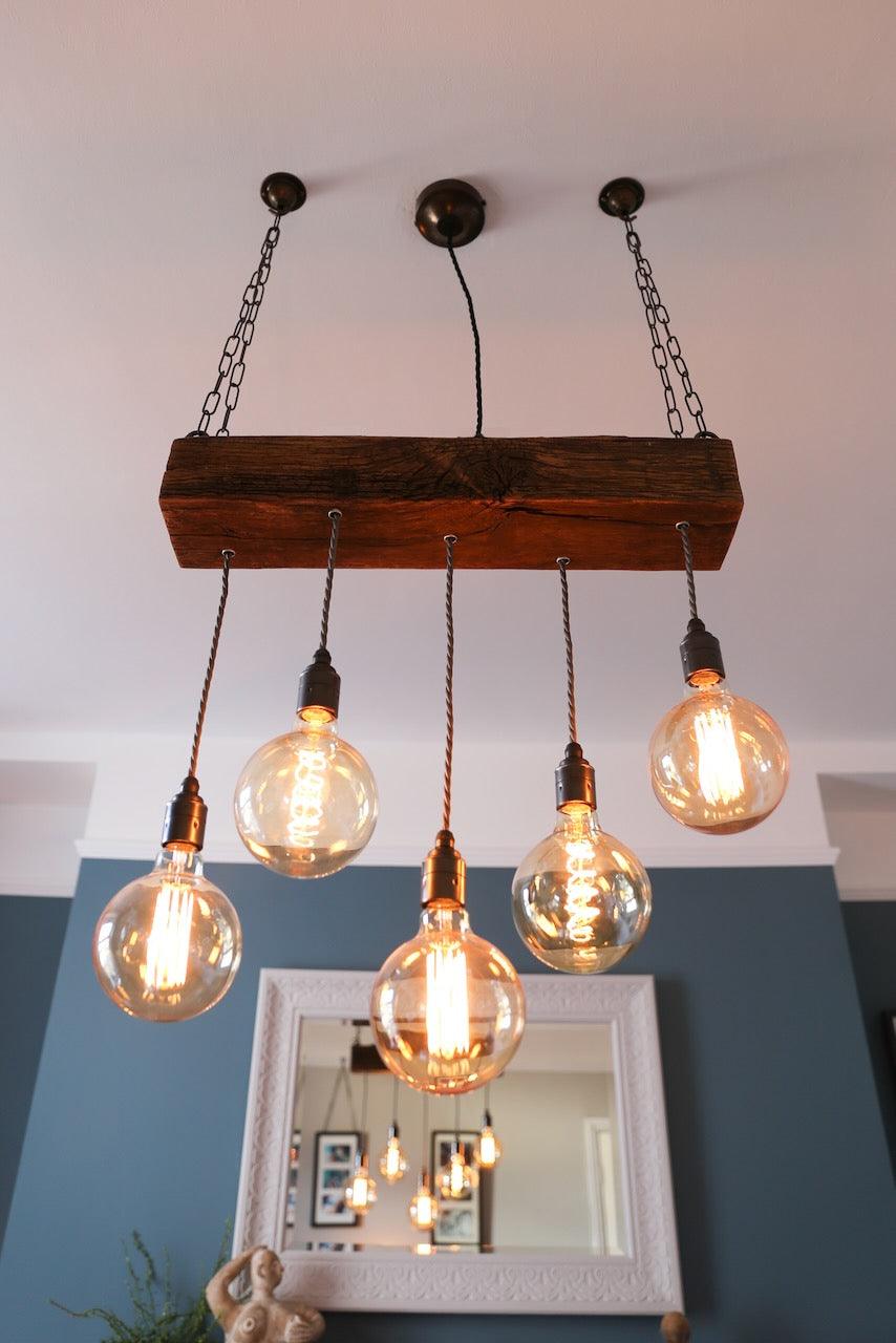 Oak Beam Chandelier Bespoke - MooBoo Home Chandelier