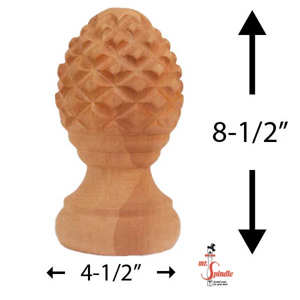 Mr. Spindle Pineapple Finial with Rings