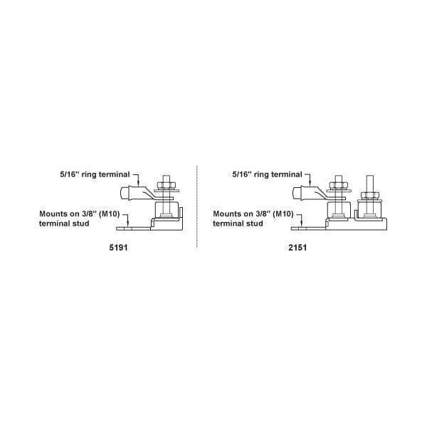 Blue Sea 30-300A Marine Rated Battery (MRBF) Dual Terminal Fuse