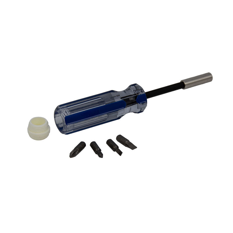 FHC 7-1/2" Magnetic Screwdriver - 1/4" Hex With 4 Bits - MSCD75