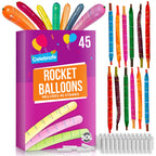 Rocket Balloons and Pipes | Striped Noisy Birthday Party Bag Filler | 45 Pack