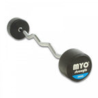 MYO Strength Rubber Barbell with PU End Cap - EZ Bar