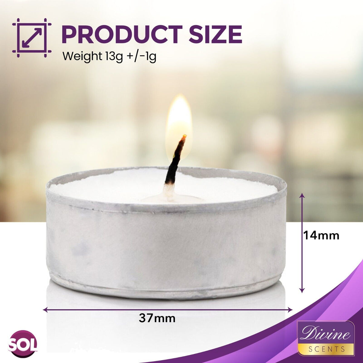 Tea Lights White Unscented Candles 3.5 Hour | 15 Pack