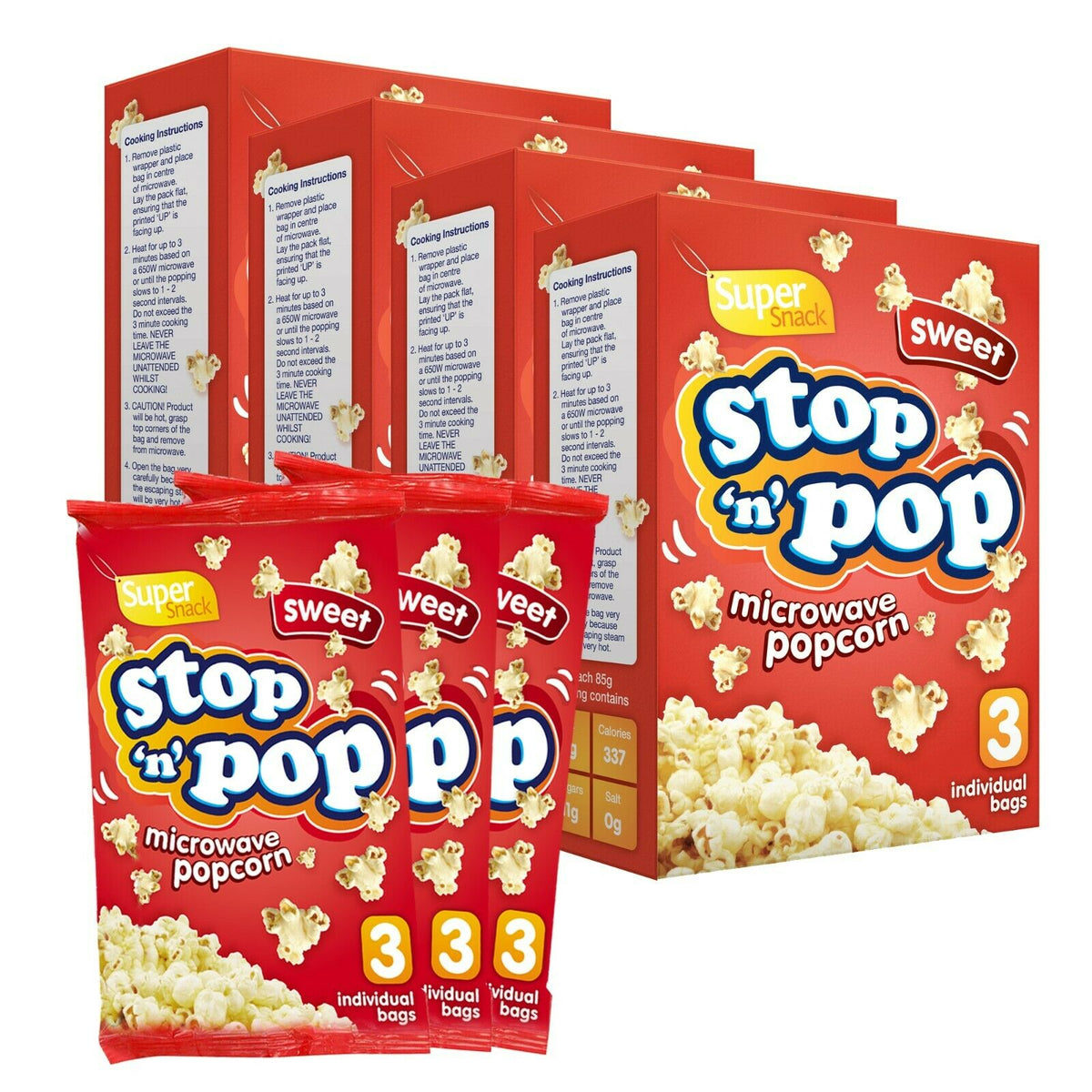Microwave Popcorn 85g | Sweet & Butter Flavour | 12 Pack