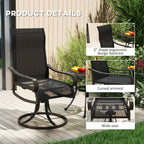 2-Piece Patio Dining Chairs, 360¡ã Swivel Rocking Chairs with Curved Armrests, Black
