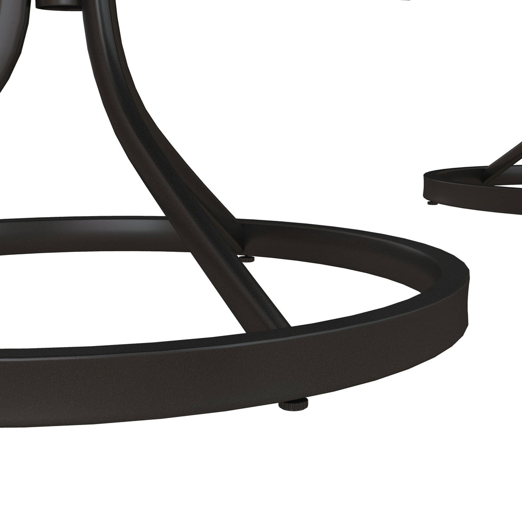 2 Pieces Patio Swivel Chairs with Cushion, Outdoor Rocker with Curved Armrests, Navy Blue