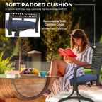 2 Pieces Patio Swivel Chairs with Cushion, Outdoor Rocker with Curved Armrests, Navy Blue