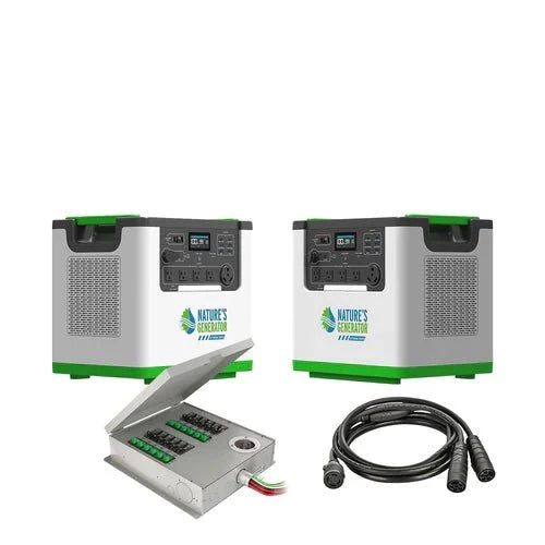Natures Generator 2 x Lithium 3600 With 12 Circuit Transfer Switch (240V/7.2kW)