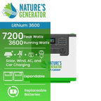 Natures Generator Lithium 3600 With Power Pod (3600W/6144Wh)