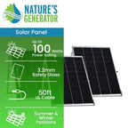 Natures Generator 3 x 100W Monocrystalline Power Panel