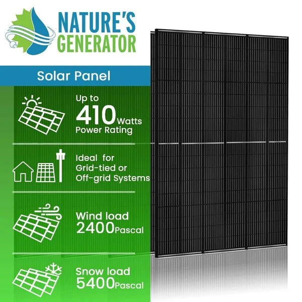 Natures Generator 4 x 410 Watt Monocrystalline Solar Panel