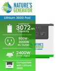 Natures Generator Lithium 3600 Pod With 2 x 410W Monocrystalline Solar Panel