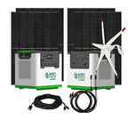 Natures Generator Lithium 3600 With Power Pod + 4 x 410W Monocrystalline Solar Panel + Wind Turbine