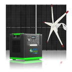 Natures Generator Lithium 6000 Solar Generator With 410W Rigid Solar Panels + Wind Turbine - Off Grid Stores