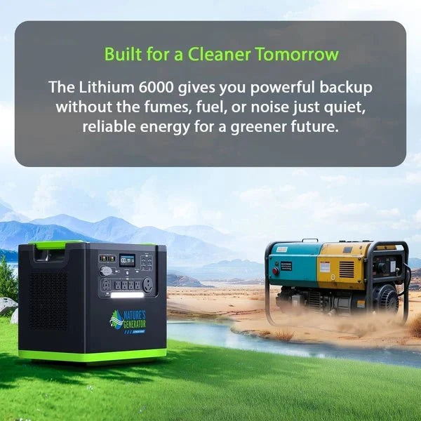 Natures Generator Lithium 6000 Solar Generator With Solar Panels
