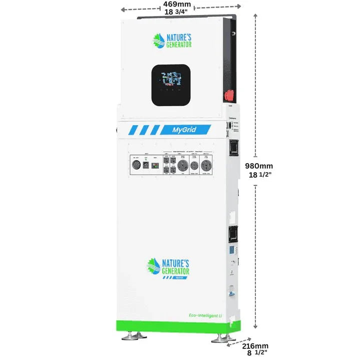 Natures Generator MyGrid 10K Solar Generator + Solar Battery + 12 x Rigid 410W Solar Panel