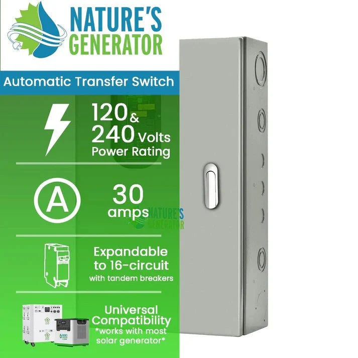 Natures Generator Pre-Wired 30A Automatic Transfer Switch