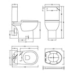 Alca Close Coupled Toilet with Soft Close Seat & Cistern - White