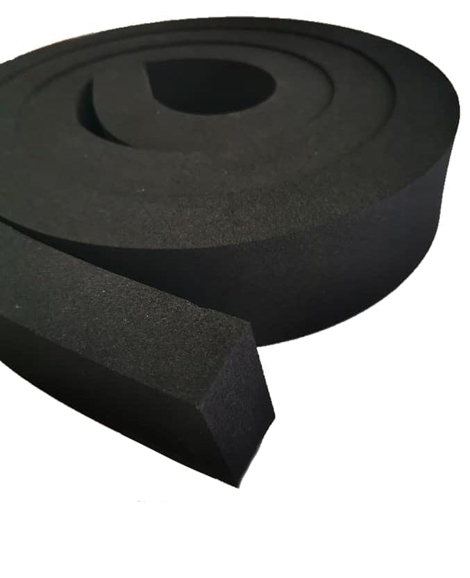 Closed Cell Firm Neoprene Sponge Strips – Waterproof Rubber Seal Strips 60mm x 30mm x 2mtr (Plain backed)