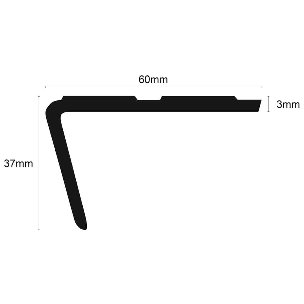 NFL03 - 60x 37mm x 3.22m Rakeback Flexible Non Slip Stair Nosing