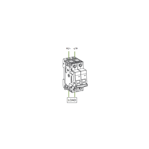 Noark 63A 2-Pole 360V Non-polarised DC Solar Circuit Breaker
