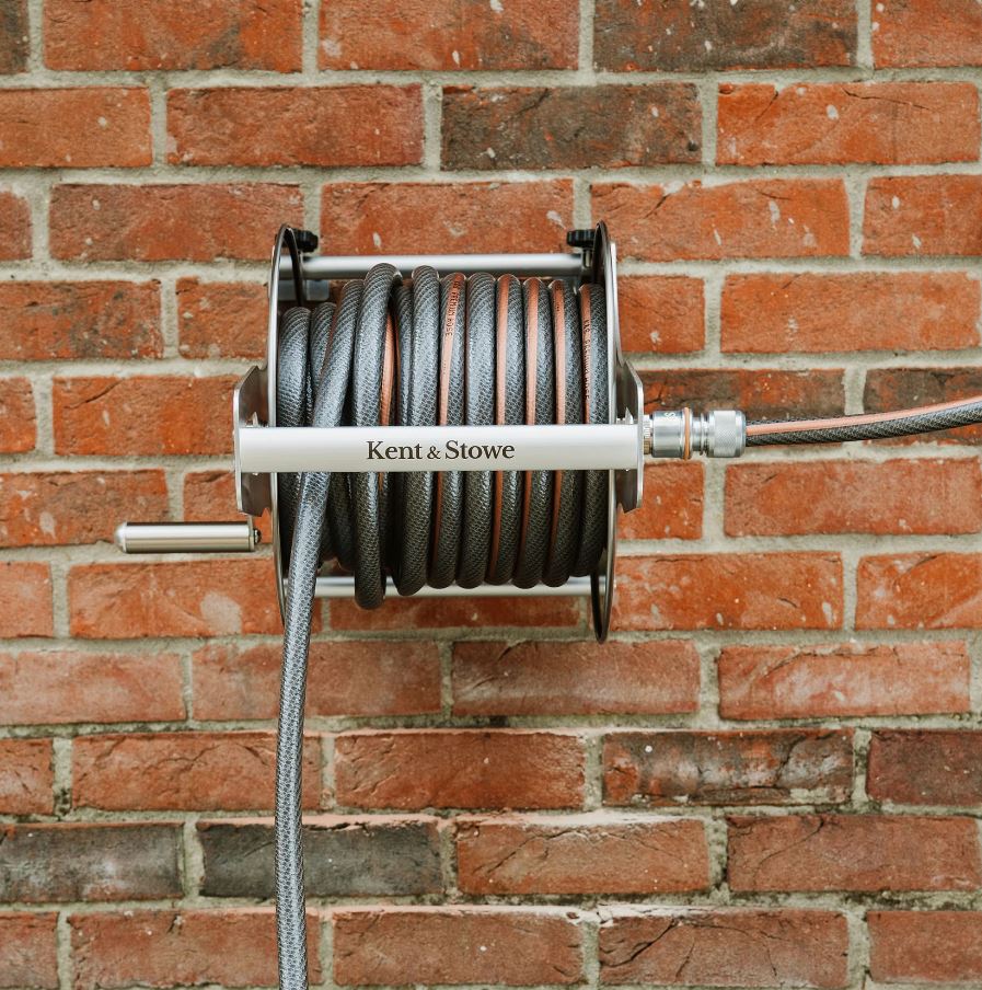 Kent & Stowe Stainless Steel Metal Hose Reel Set 30m Wall Mounted