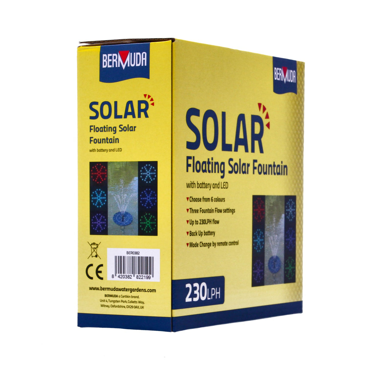 Bermuda Solar Pond Pump Fountain Water Feature Eco Power 230 LPH