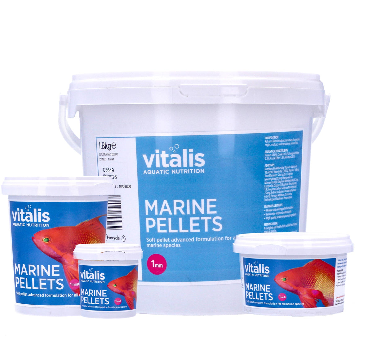 Vitalis Marine XS Pellets for Small Fish & Inverts