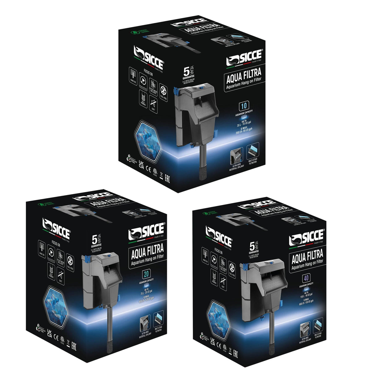 SICCE Aqua Filtra Hang-On Aquarium Filters