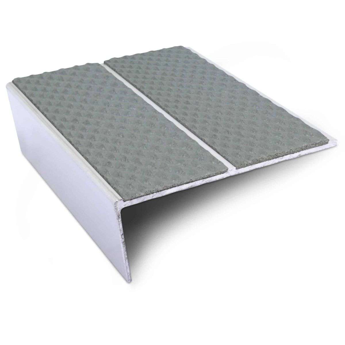NSL10 Tredsafe Aluminium Non Slip Stair Nosing Edge Trim 85 x 32mm with PVC Insert Rakeback