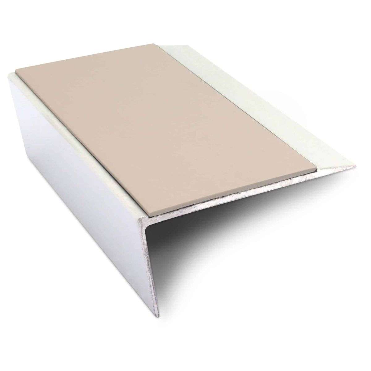 NSL16 Aluminium Non Slip Stair Nosing Edge Trim 66 x 32mm with PVC Insert Rakeback