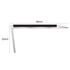 NSL16 Aluminium Non Slip Stair Nosing Edge Trim 66 x 32mm with PVC Insert Rakeback