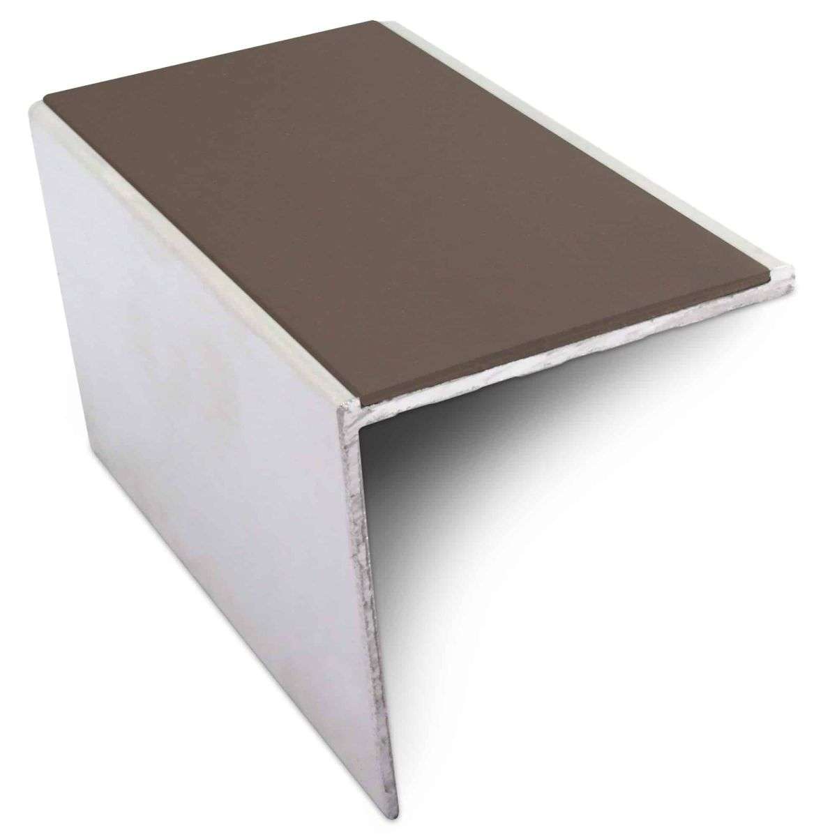 NSL19 Aluminium Non Slip Stair Nosing Edge Trim 56 x 55mm DDA Compliant with PVC Insert