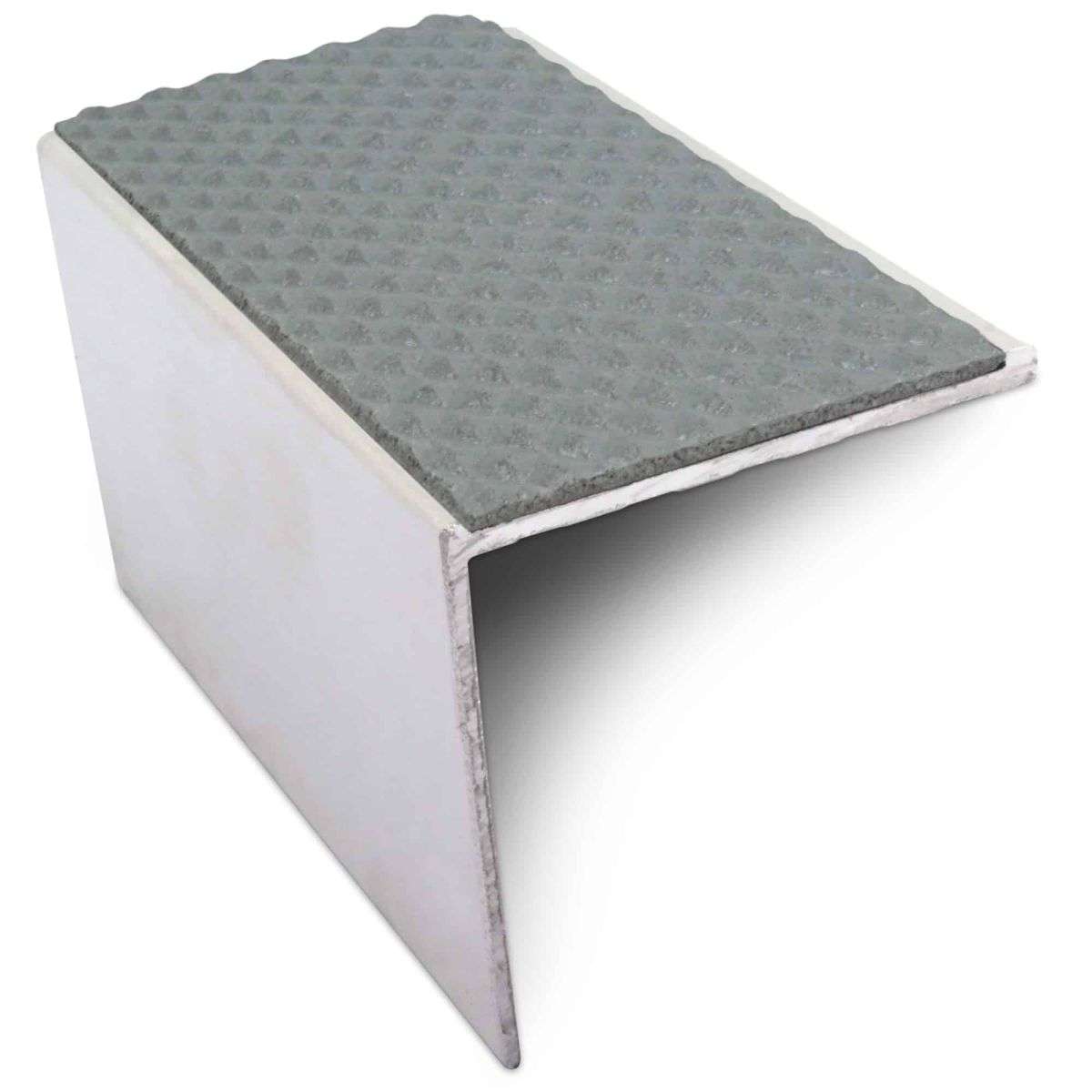 NSL19 Tredsafe Aluminium Non Slip Stair Nosing Edge Trim 56 x 55mm DDA Compliant with PVC Insert