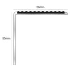 NSL19 Tredsafe Aluminium Non Slip Stair Nosing Edge Trim 56 x 55mm DDA Compliant with PVC Insert