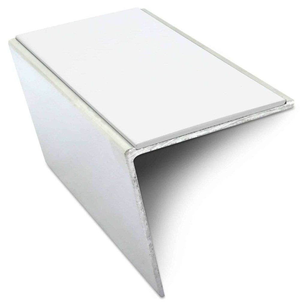 NSL20 Aluminium Non Slip Stair Nosing Edge Trim 57 x 55mm DDA Compliant with PVC Insert Rakeback