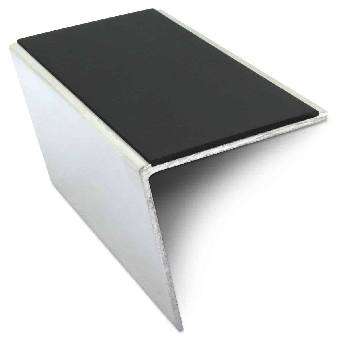 NSL20 Aluminium Non Slip Stair Nosing Edge Trim 57 x 55mm DDA Compliant with PVC Insert Rakeback