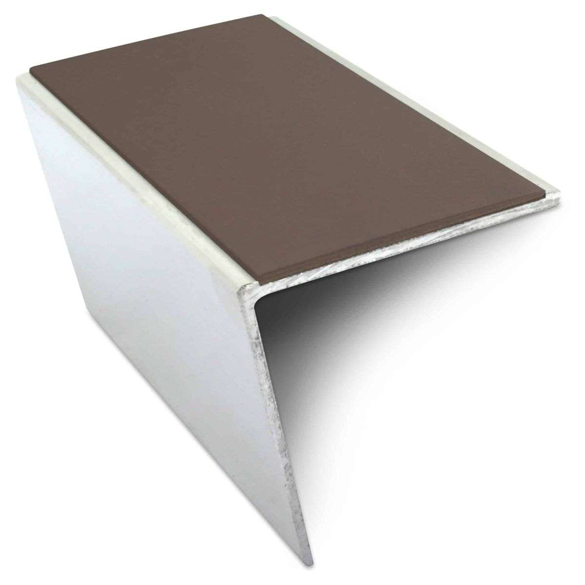 NSL20 Aluminium Non Slip Stair Nosing Edge Trim 57 x 55mm DDA Compliant with PVC Insert Rakeback