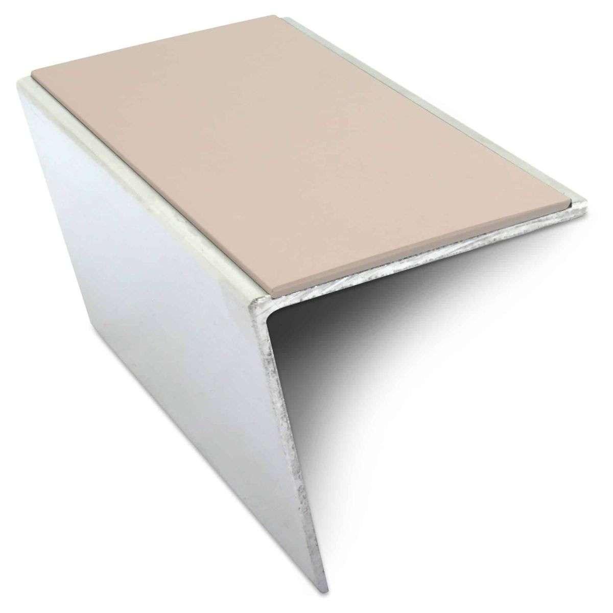 NSL20 Aluminium Non Slip Stair Nosing Edge Trim 57 x 55mm DDA Compliant with PVC Insert Rakeback