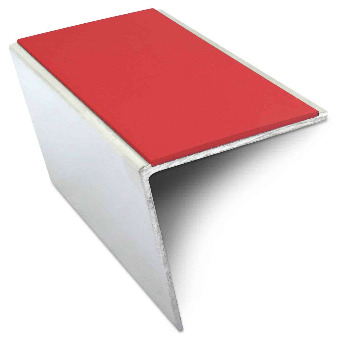NSL20 Aluminium Non Slip Stair Nosing Edge Trim 57 x 55mm DDA Compliant with PVC Insert Rakeback