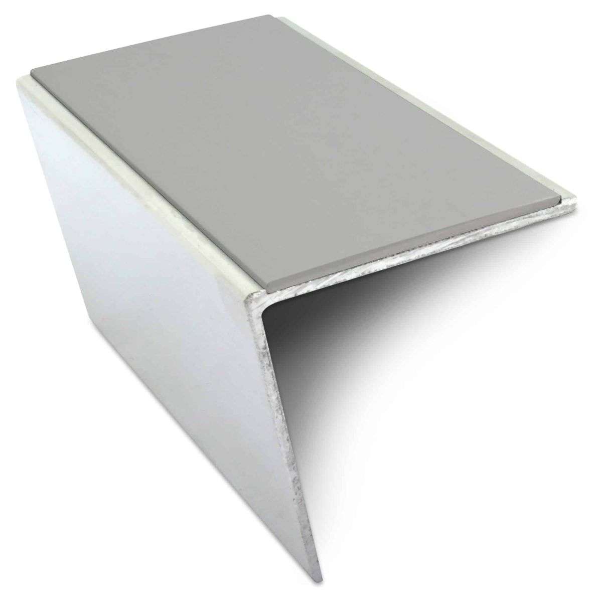 NSL20 Aluminium Non Slip Stair Nosing Edge Trim 57 x 55mm DDA Compliant with PVC Insert Rakeback