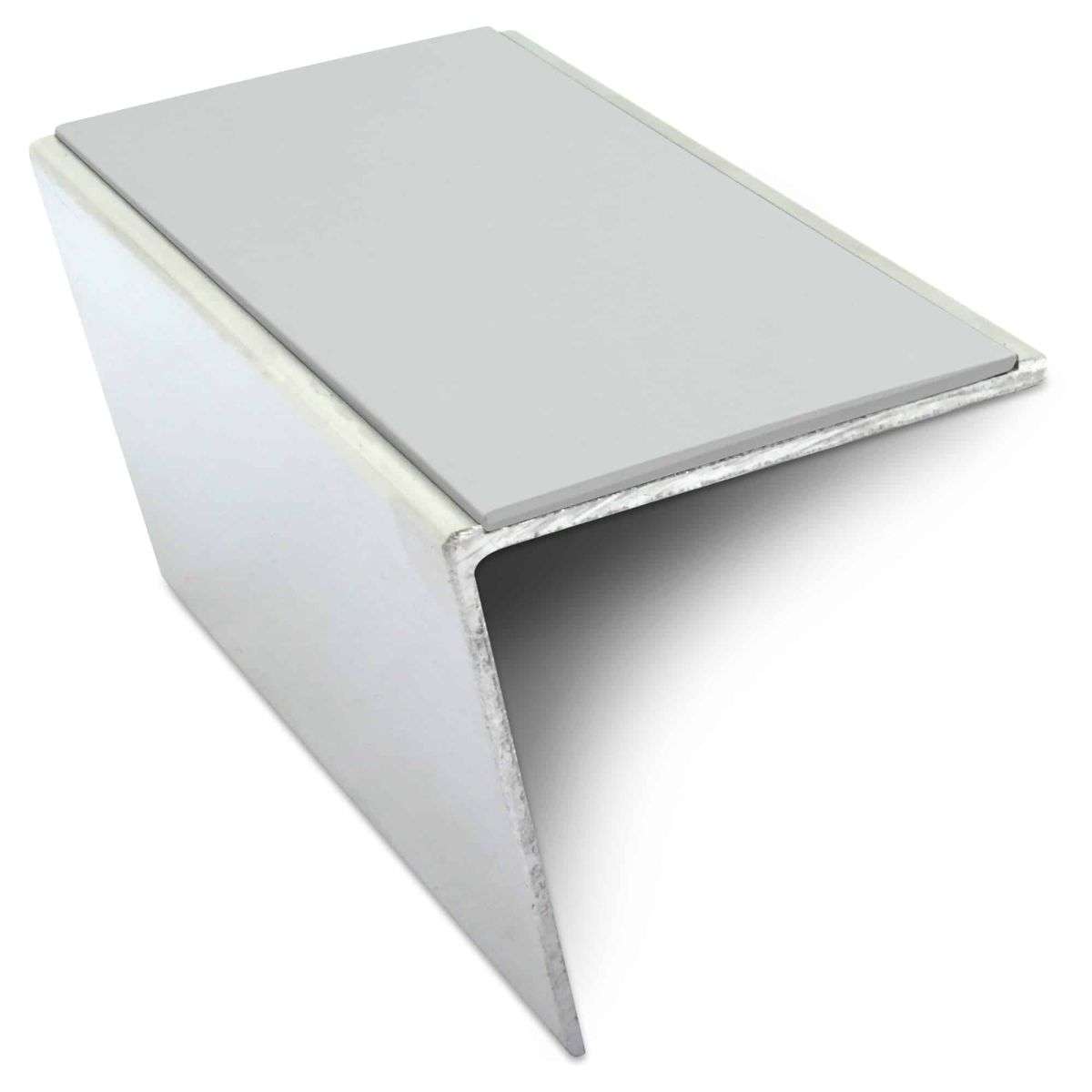 NSL20 Aluminium Non Slip Stair Nosing Edge Trim 57 x 55mm DDA Compliant with PVC Insert Rakeback
