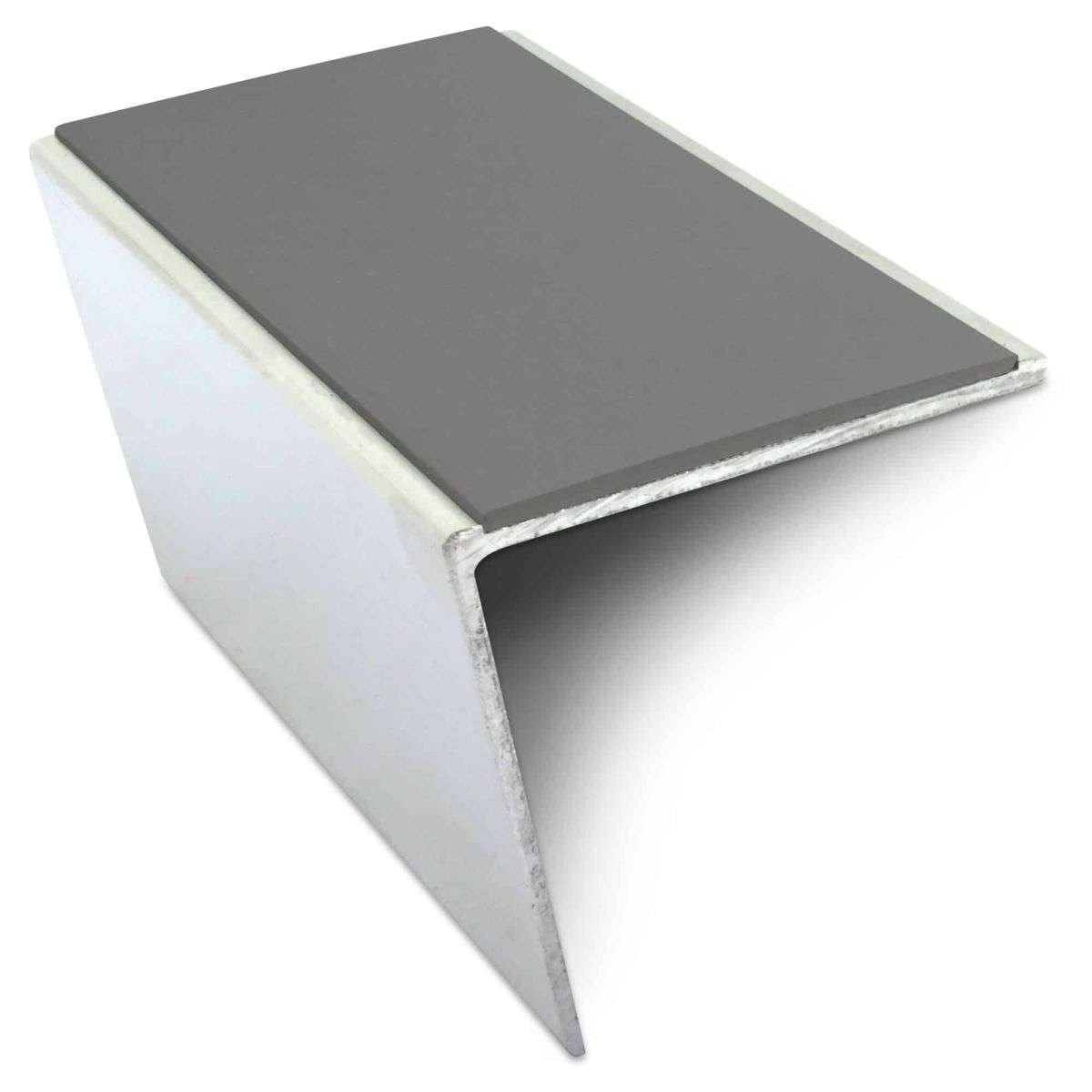 NSL20 Aluminium Non Slip Stair Nosing Edge Trim 57 x 55mm DDA Compliant with PVC Insert Rakeback