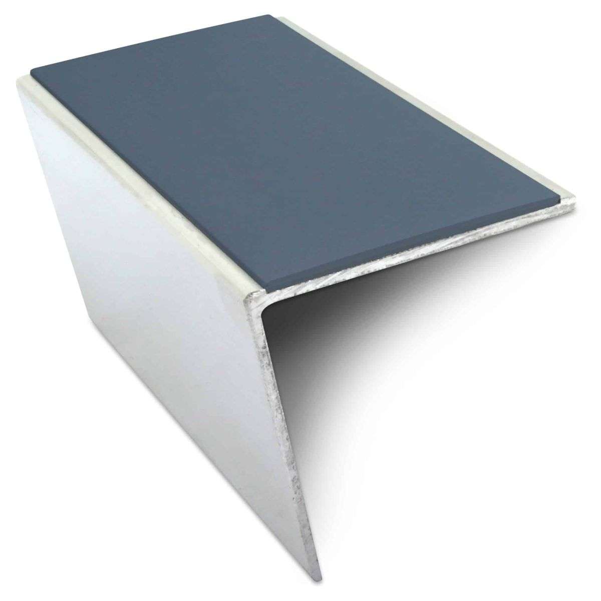 NSL20 Aluminium Non Slip Stair Nosing Edge Trim 57 x 55mm DDA Compliant with PVC Insert Rakeback