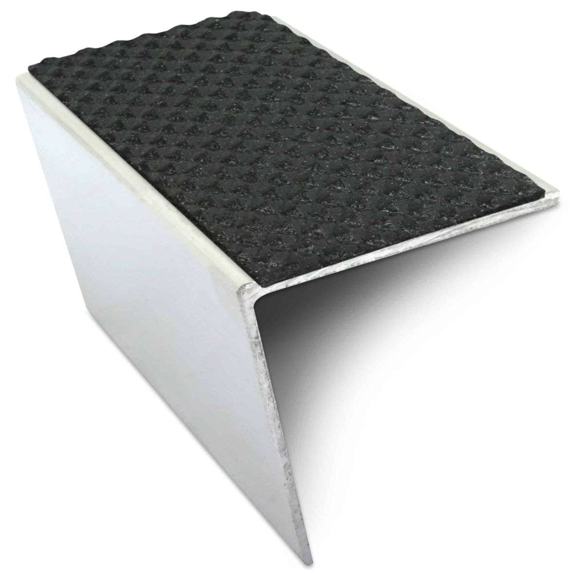 NSL20 Tredsafe Aluminium Non Slip Stair Nosing Edge Trim 57 x 55mm DDA Compliant with PVC Insert Rakeback