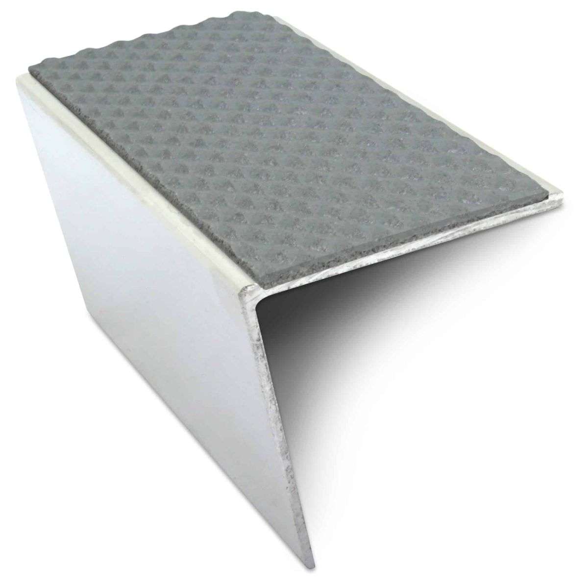 NSL20 Tredsafe Aluminium Non Slip Stair Nosing Edge Trim 57 x 55mm DDA Compliant with PVC Insert Rakeback