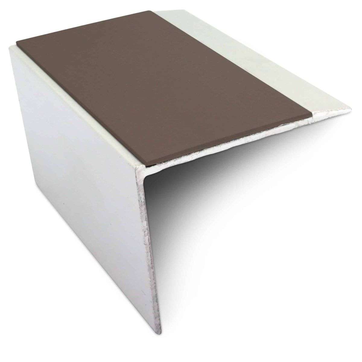 NSL21 Aluminium Non Slip Stair Nosing Edge Trim 67 x 55mm DDA Compliant with PVC Insert