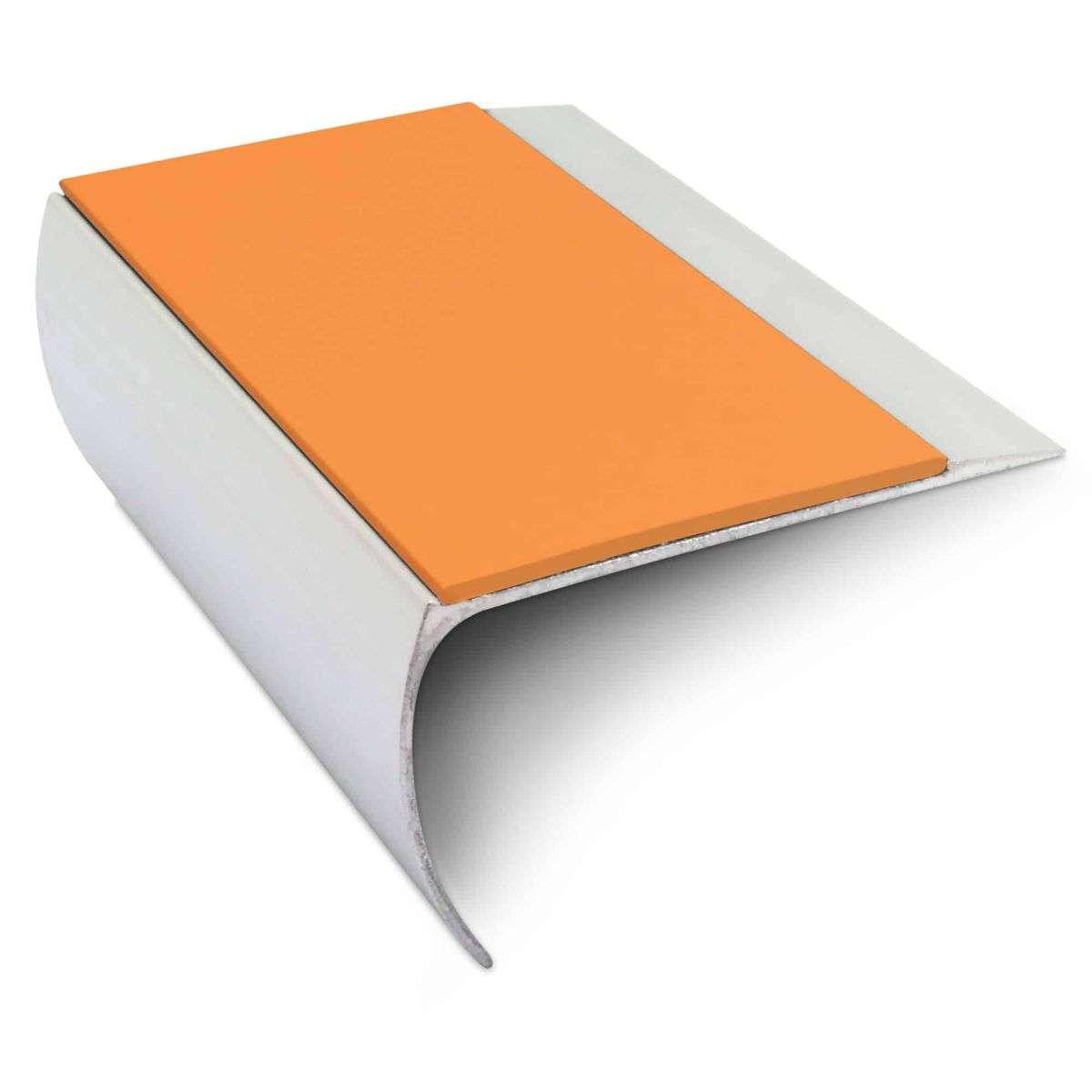 NSL25 Aluminium Non Slip Bullnose Stair Nosing Edge Trim 69 x 40mm with PVC Insert
